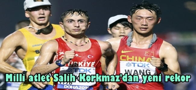 Milli atlet Salih Korkmaz`dan yeni rekor
