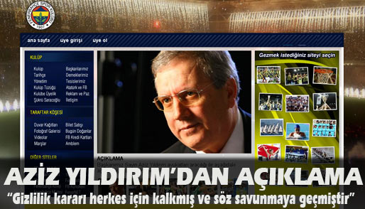 Aziz Yıldırım´dan ilk açıklama