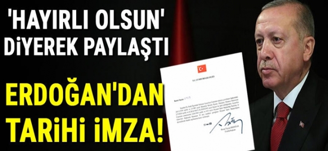  Cumhurbaşkanı Erdoğan imzaladı... Ayasofya ibadete açıldı